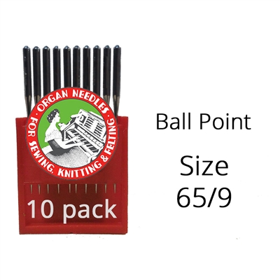 Organ Ball Point Needles 65/9 (10 pack)