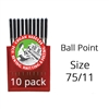 Organ Ball Point Needles 75/11 (10 pack)