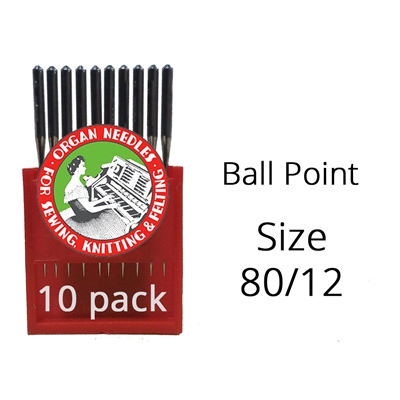 Organ Ball Point Needles 80/12 (10 pack)