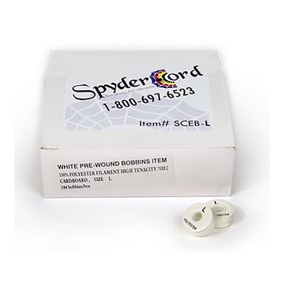 SpyderCord L Size White Bobbins (1 Box) small