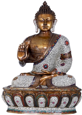 Buddha Statue 46 Inches Gem Inlayed Ships Free World Wide