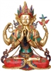 Chenrezig Gem Inlayed Master Crafted Statue - 31 Inch