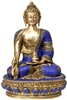 Medicine Buddha Brass Statue with Inlays 12.5 Inch