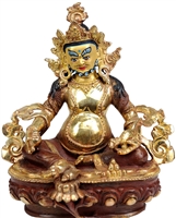 24 Carat Gilded  Copper Yellow Dzambhala 6 Inch Statue