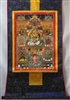 Namtose  ( Vaishravana ) & The Five Dzamabhala's Brocaded Print Thangka 24 inches