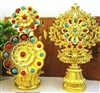 Large Gold Plated Flower & Food Torma Set