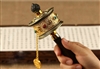 Gold Plated Om Mani Prayer Wheel