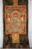 Bhavachakra Wheel of Life Print Brocaded Thangka 50 inches