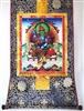 Green Dzambhala & Consort Thangka 32 inches