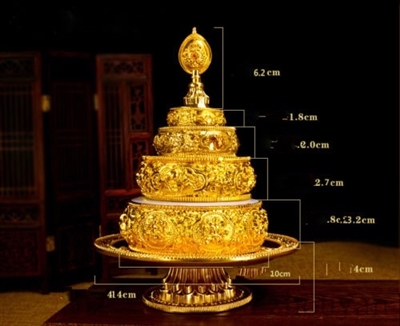 Gold Plated Mandala Set with Bottom Plate 17.7 Inches