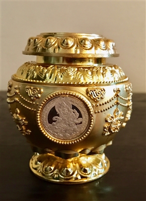 Small Gold Plated Yellow Dzambhala Treasure Vase
