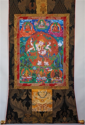 White Mahakala Thangka 60 Inches