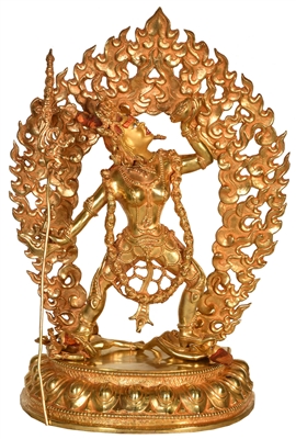 Varjayogini 24 Carat Gilded Copper Statue 14.5 Inch Ships Free World Wide