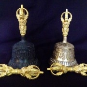 Finest Quality Bell and Dorje with Brocade Case ( Dark or Light )