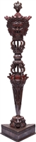 Large Hand Carved Copper Mahakala Phurba with Stand