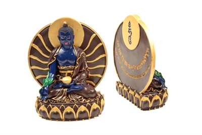 Hand Painted Medicine Buddha Resin Statue 6 inches