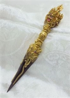 24 Carat Gilt  3 Faced Phurba