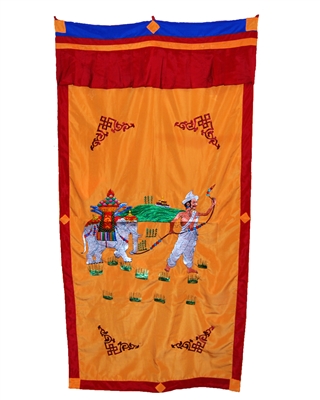 Hand Embroidered Precious Elephant Door Curtain