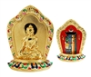 Gold Plated Hand Painted Buddha & Kalachakra Symbol