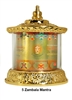 24 Carat Gold Plated Five Dzambhala Mantra Table Top Prayer Wheel