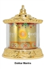Gold Plated Dukkar ( Sitatapatra)  Mantra Table Top Prayer Wheel