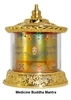 Gold Plated Medicine Buddha Mantra Table Top Prayer Wheel