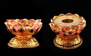 Rose Gold Plated Lotus with 8 Auspicious Stand