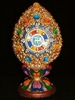 Hand Painted Precious Dharma Wheel 9 inches