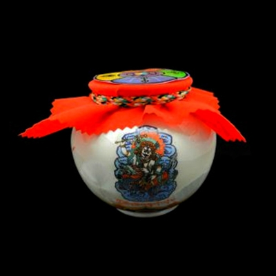 White Dzambhala Treasure Vase