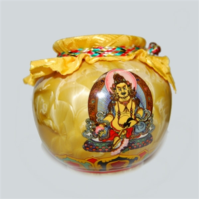 Yellow Dzambhala Treasure Vase