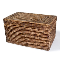 Rectangular Storage Basket  with Lid - AB 11.5x7x6.5'H