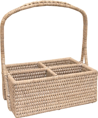 Rectangular  Condiment Basket with Handle- WW 10x7x4(12)'H