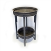 Round Side Table with Removable Tray - Grey Wash 18' wide x 28' high