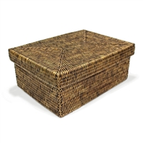 Rectangular Storage Basket with Removable Lid - AB Small 14x10x6'