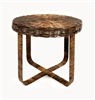 Beatnik Round Rattan Table w/ Metal Base 20x18' AB