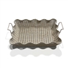 Large Scalloped Tray White Wash 23.75 x 17 x 5" (Bottom 20 x 13.5)