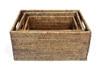 Rectangular Set of 3 Baskets w/ Handles - AB 12x15.5x7.5'/10x14x6.25'/8x12x5'