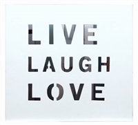 Wall Panel Word "Live Laugh Love" Stripe  16x14.5x1.5"..