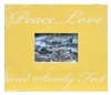 Frame RW Gold Yellow "PEACE LOVE AND SANDY FEET" (5x7) 15x13"..
