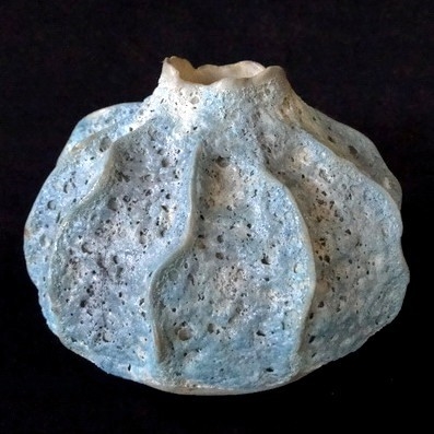 Sea Blue Onion Vase 4x2.5"H ..