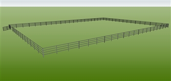 120'W x 168'D 1-5/8" 4-Rail w/ 12' Ranch Gate Arena