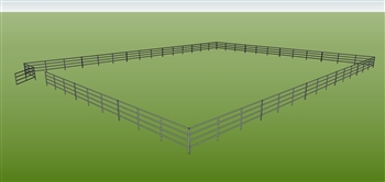 96'W x 120'D 1-5/8" 4-Rail w/ 12' Ranch Gate Arena