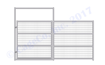 Horse Corral Gate 4 Rail with Welded Wire