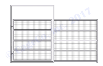 Horse Corral Gate 5 Rail With Welded Wire