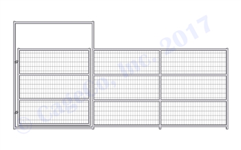 Horse Corral Gate 4-Rail With Welded Wire