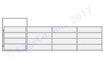 Horse Corral Gate 5 Rail With Welded Wire