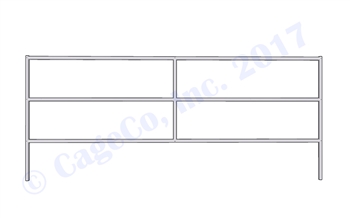 1-5/8 Horse Corral Panel 3-Rail: 12'W x 5'H