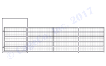 Horse Corral Gate 6 Rail With Welded Wire