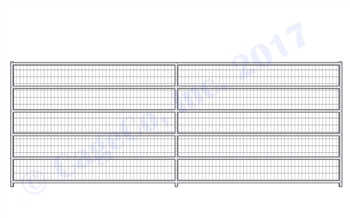 Horse Corral Panel 6 Rail With Welded Wire