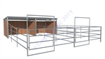 Horse Corral Box Stall 4-Rail 12'W x 36'D 2 Stall